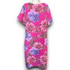 Hot pink bright bloom V Neck Maxi dress with buttons