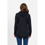 100% Merino Zip up hooded jacket with scooped hemMidnight