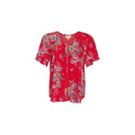 Garden party top red multi