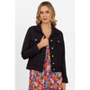 Linen jacket with  frayed seams Navy