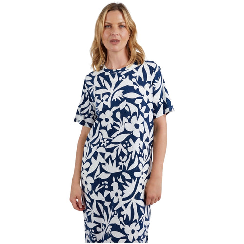 Stencil Floral dress Navy (last one size 12)