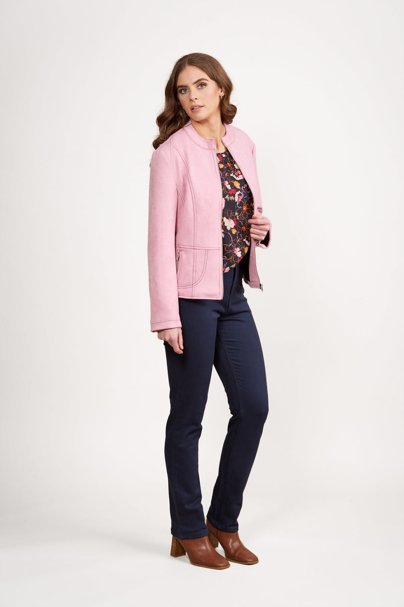 long sleeve lined zip up jacket Rose and Ink