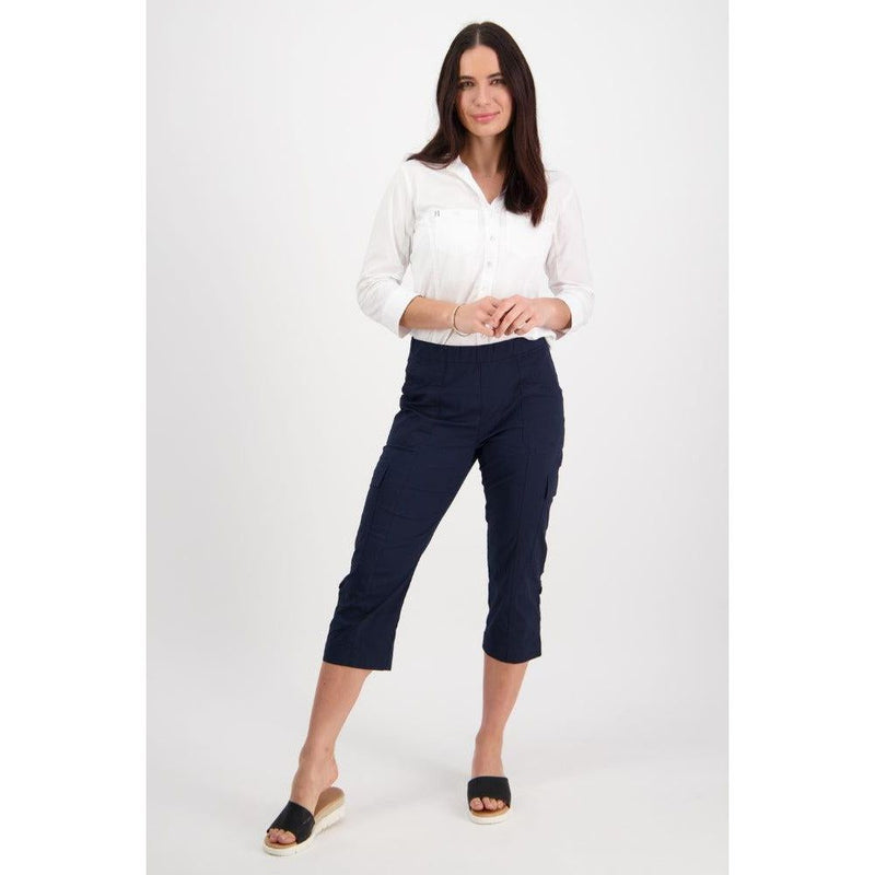 Poplin pull on cargo pant Navy