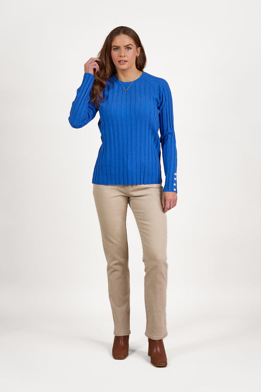 Round neck electric blue