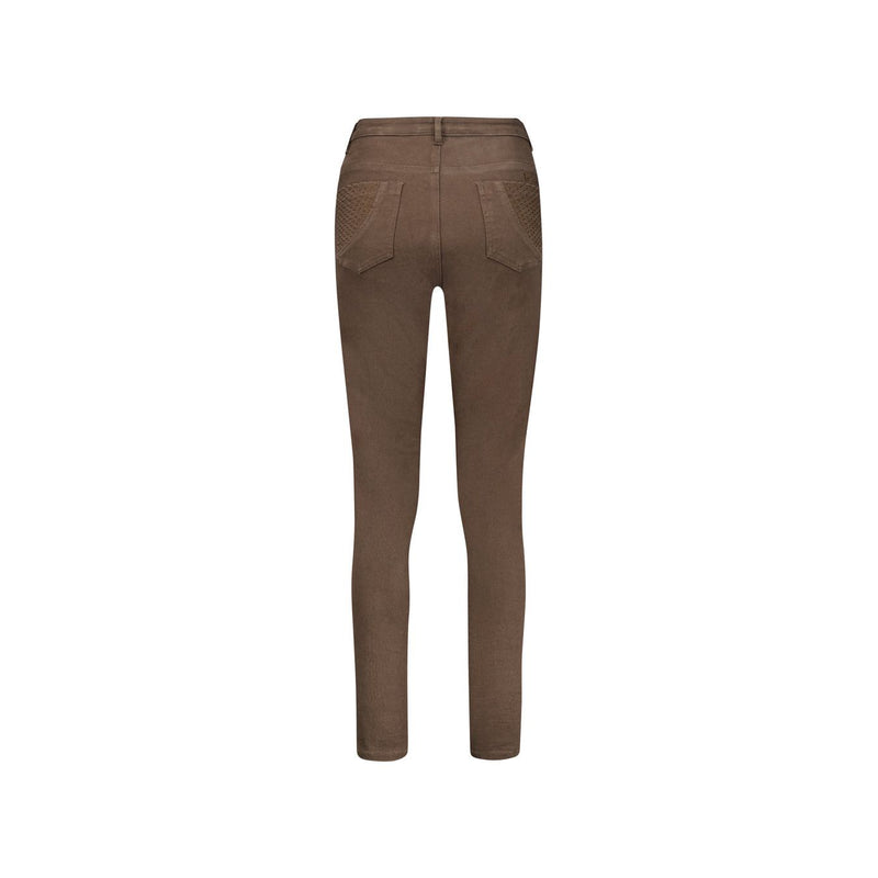 skinny leg full length basket weave jean chocolate