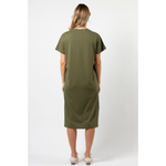 Maxie Tee dress Khaki white