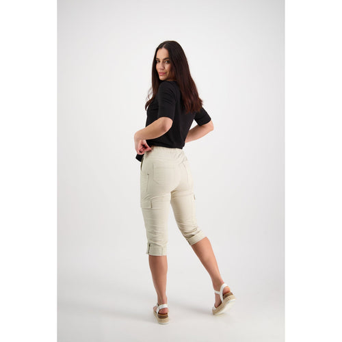 Poplin pull on cargo pant sand