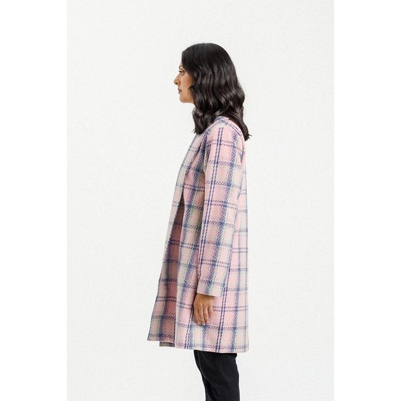 Haley Coat Pink Plaid (Size Small)