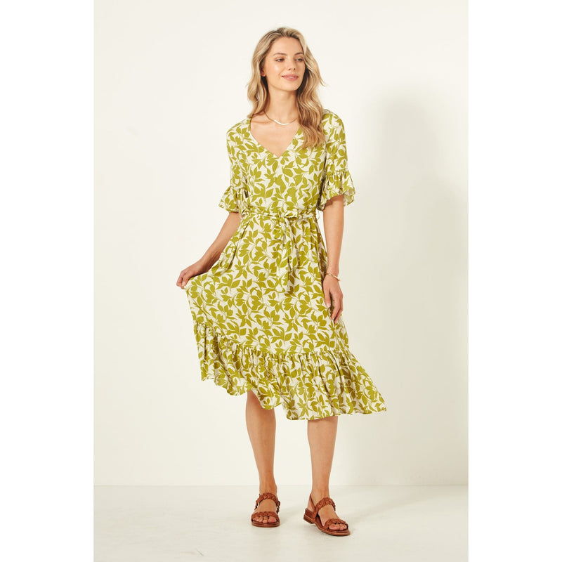 Carmen dress Lime print