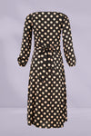 Sabrina dress latte polkadot