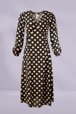 Sabrina dress latte polkadot