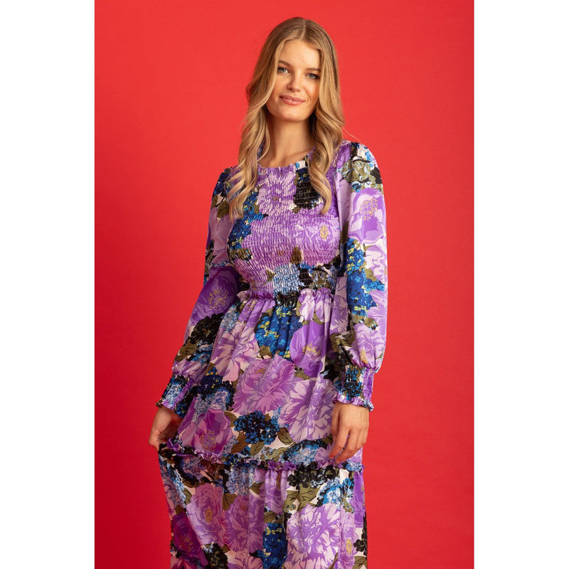 Isabel dress purple floral (Last one Med)