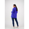 Elastic neckline jacket royal blue